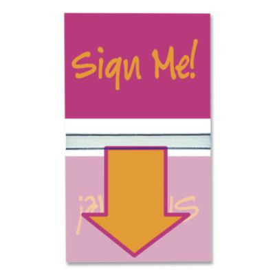 Pop-Up Fab Page Flags W/Dispenser, "Sign Me!", Red/Orange, Teal/Yellow, 100/Pack