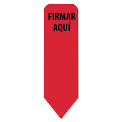 Arrow Message Page Flags In Dispenser, "Firmar Aqui", Red, 120 Flags/Pack