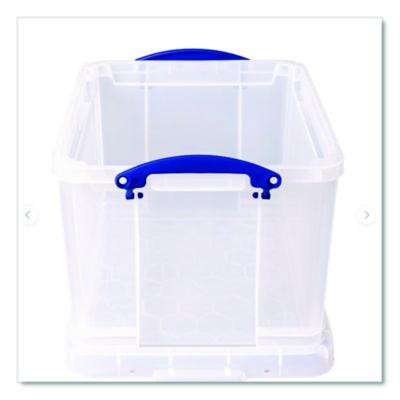 Stackable File Box, Legal Files, 14.5 X 18.5 X 12.75, Clear/Blue Accents