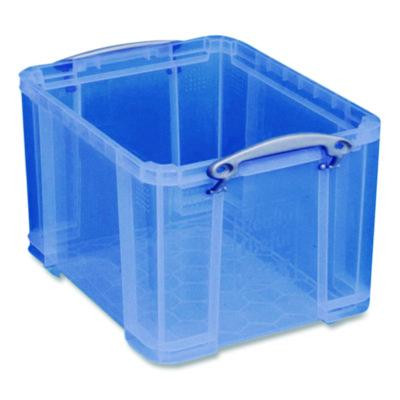Snap-Lid Storage Bin, 8.45 Gal, 14" X 18" X 12.25", Transparent Blue
