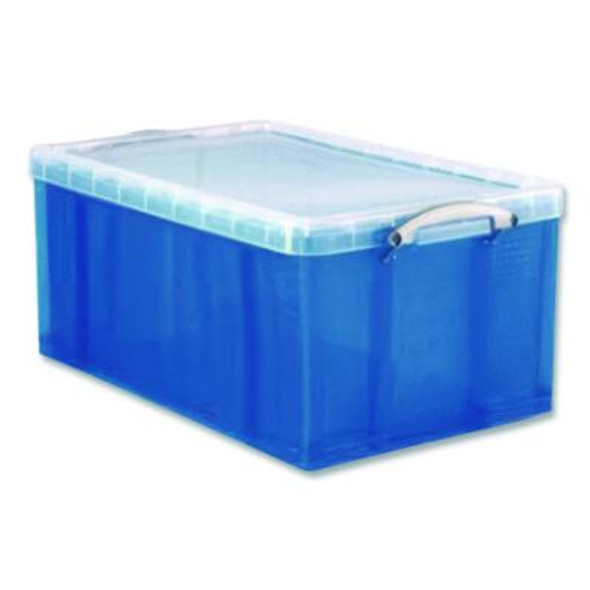 Snap-Lid Storage Bin, 16.9 Gal, 17.31" X 28" X 12.25", Transparent Blue