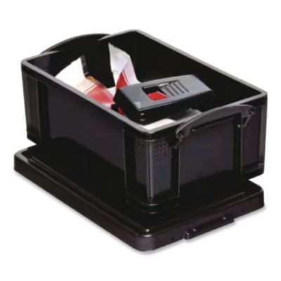 9.51 Qt. Latch Lid Storage Tote, 15.55" x 10.04" x 6.1", Solid Black