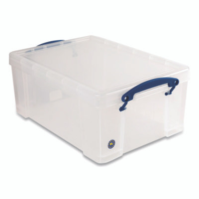 Snap-Lid Storage Bin, 2.37 Gal, 10.25" X 14.5" X 6.25", Clear/Blue, 4/Pack
