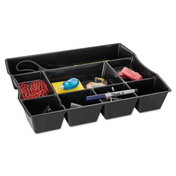 Regeneration Deep Drawer Organizer, Eight Compartments, 14.88 X 11.88 X 2.5, Plastic, Black