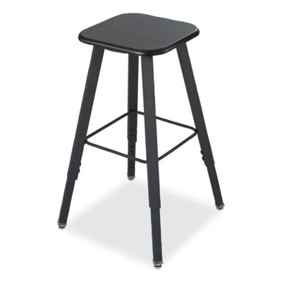 Alphabetter Adjustable-Height Student Stool, Backless, Supports Up To 250 Lb, 35.5" Seat Height, Black