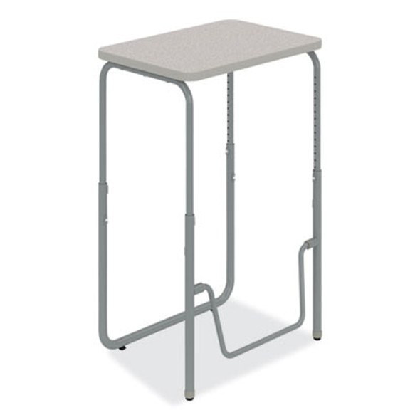 Alphabetter 2.0 Height-Adjustable Student Desk With Pendulum Bar, 27.75" x 19.75" x 29" To 43", Pebble Gray