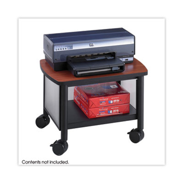 Impromptu Under-Desk Machine Stand, Metal, 2 Shelves, 100 Lb Capacity, 20.5" x 16.5" x 14.5", Cherry/White/Black