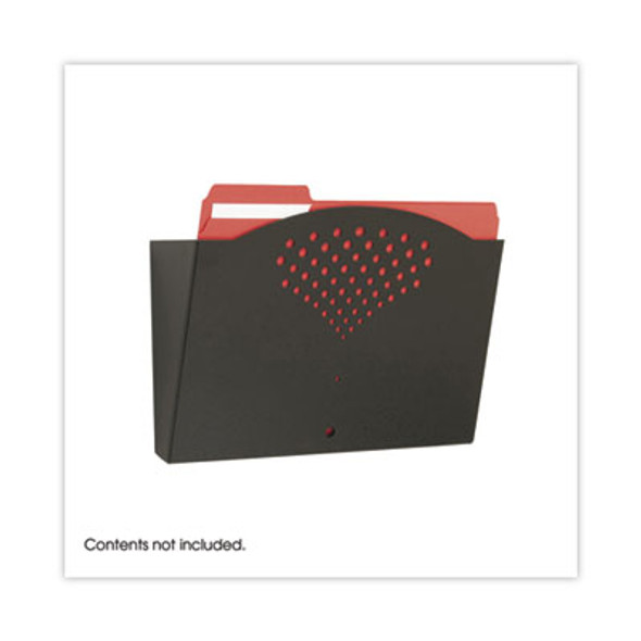 Steel Wall Pocket, Letter Size, 12" x 3" x 9", Black