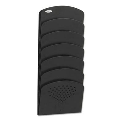 Steel Wall Rack, 7 Sections, Letter/Legal Size, 9.5" x 2" x 21.75", Black