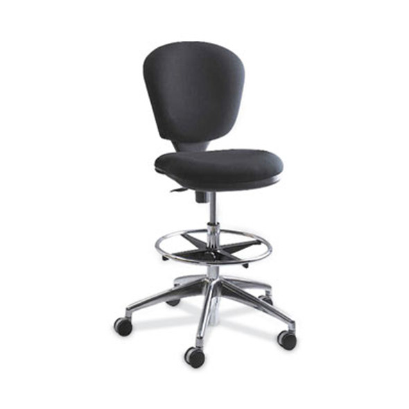 Metro Collection Extended-Height Chair, Supports Up To 250 Lb, 23" To 33" Seat Height, Black Seat/Back, Chrome Base