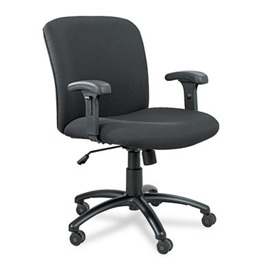Uber Big/Tall Series Mid Back Chair, Fabric, Supports Up To 500 Lb, 18.5" To 22.5" Seat Height, Black
