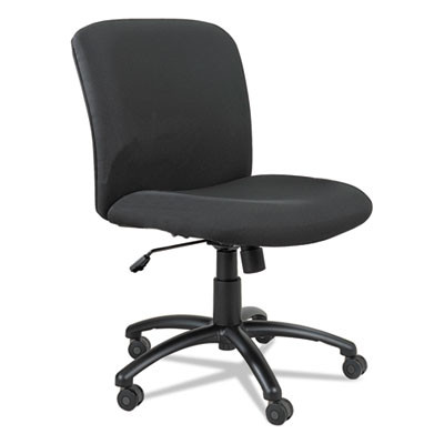 Uber Big/Tall Series Mid Back Chair, Fabric, Supports Up To 500 Lb, 18.5" To 22.5" Seat Height, Black