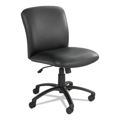 Uber Big/Tall Series Mid Back Chair, Vinyl, Supports Up To 500 Lb, 18.5" To 22.5" Seat Height, Black