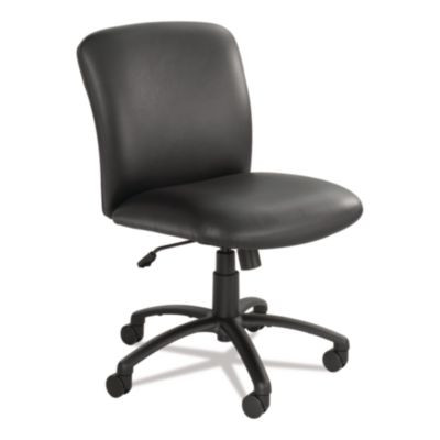 Uber Big/Tall Series Mid Back Chair, Vinyl, Supports Up To 500 Lb, 18.5" To 22.5" Seat Height, Black