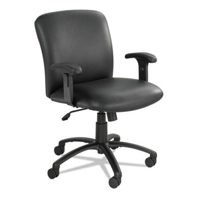 Uber Big/Tall Series Mid Back Chair, Vinyl, Supports Up To 500 Lb, 18.5" To 22.5" Seat Height, Black