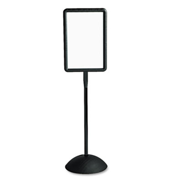 Writeway Two-Sided Dry Erase Standing Message Sign, White 14.25" x 22.5" Rectangle Surface, Black Frame, 14.25" x 22.5" x 65"