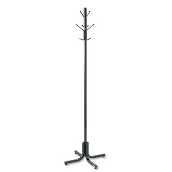 Metal Costumer, Four Ball-Tipped Double-Hooks, 21w X 21d X 70h, Black