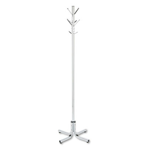 Metal Costumer, Four Ball-Tipped Double-Hooks, 21w X 21d X 70h, Chrome