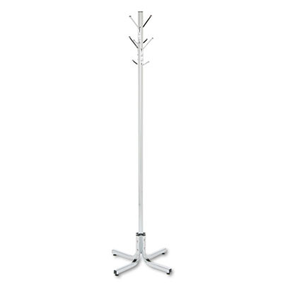 Metal Costumer, Four Ball-Tipped Double-Hooks, 21w X 21d X 70h, Chrome