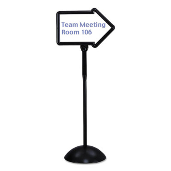 Writeway Two-Sided Dry Erase Standing Message Sign, White 25.5" x 17.75" Arrow Surface, Black Frame, 25.5" x 17.75" x 64.25"