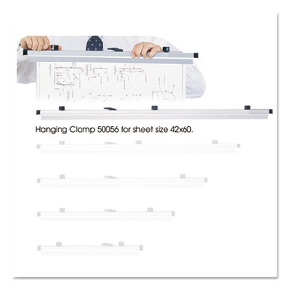 Sheet File Hanging Clamps, 100 Sheets Per Clamp, 42" Length, 6/Carton