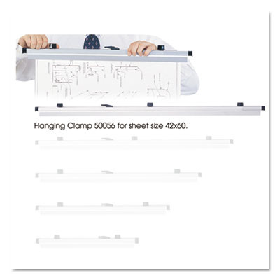 Sheet File Hanging Clamps, 100 Sheets Per Clamp, 42" Length, 6/Carton