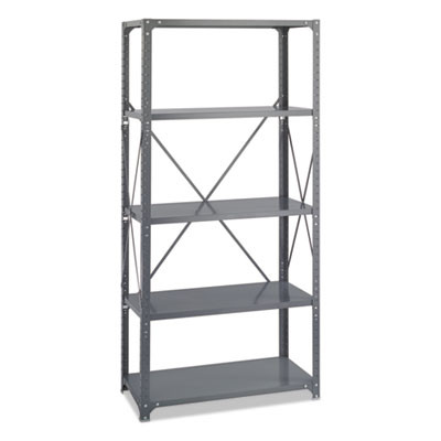 Commercial Steel Shelving Unit, Five-Shelf, 36w X 18d X 75h, Dark Gray