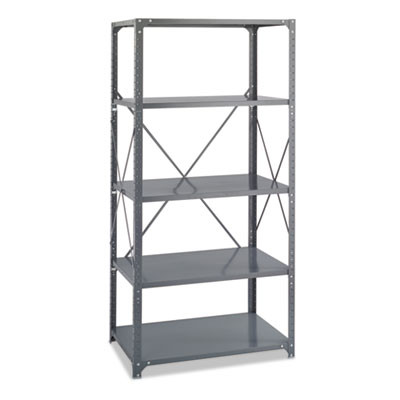 Commercial Steel Shelving Unit, Five-Shelf, 36w X 24d X 75h, Dark Gray