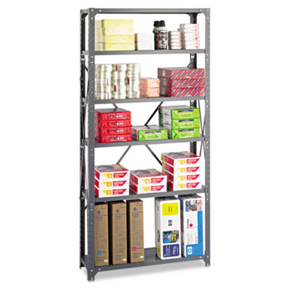 Commercial Steel Shelving Unit, Six-Shelf, 36w X 12d X 75h, Dark Gray