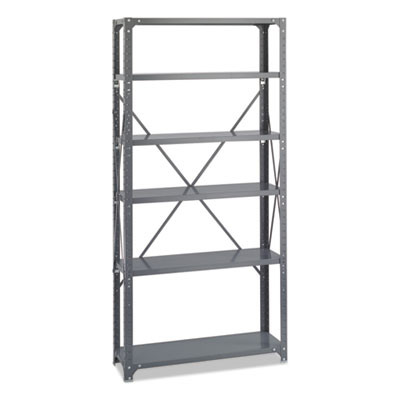 Commercial Steel Shelving Unit, Six-Shelf, 36w X 12d X 75h, Dark Gray