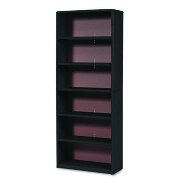 Value Mate Series Metal Bookcase, Six-Shelf, 31.75w x 13.5d x 80h, Black