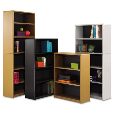 Value Mate Series Metal Bookcase, Six-Shelf, 31.75w x 13.5d x 80h, Black