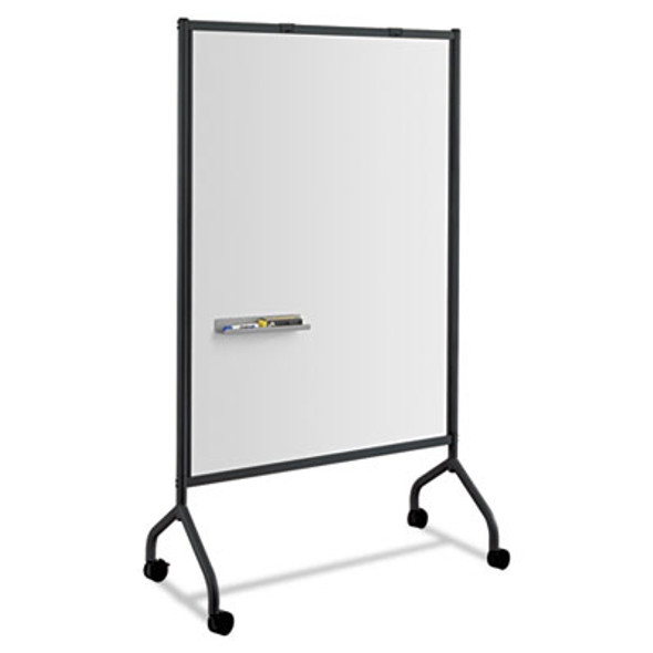 Impromptu Whiteboard Collaboration Screen, 36" x 60", White Surface, Black Metal/Plastic Frame