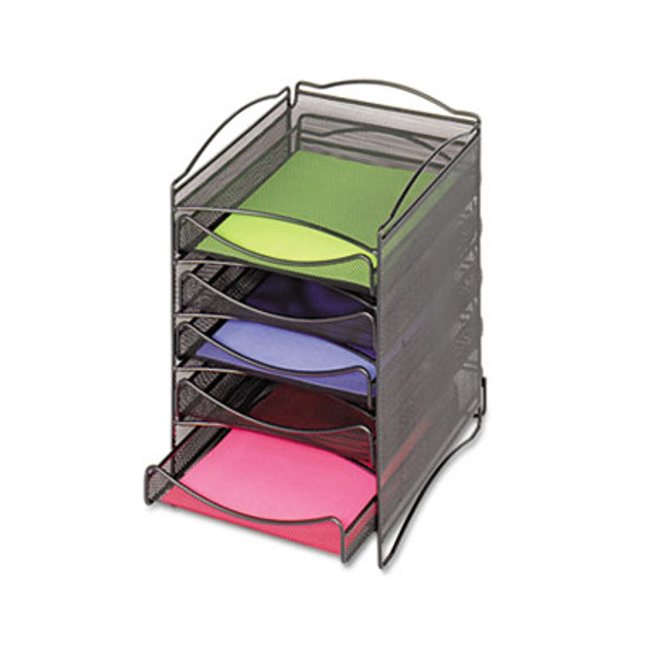 Onyx Stackable Literature Organizer, Five-Drawer, 10.25 x 12.75 x 15.25, Black