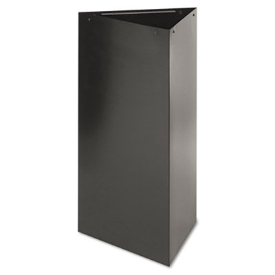 Trifecta Waste Receptacle, 34" High Base, 19 Gal, Steel, Black