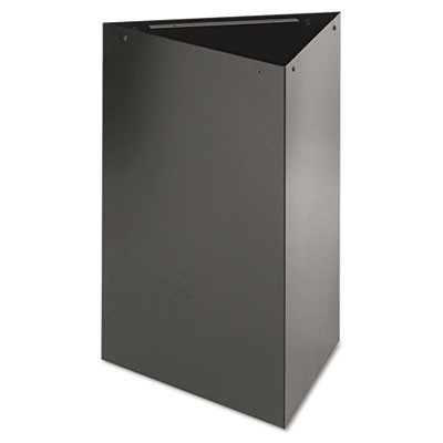 Trifecta Waste Receptacle, 26" High Base, 15 Gal, Steel, Black