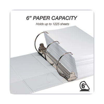 Nonstick D-Ring View Binder, 3 Rings, 6" Capacity, 11 X 8.5, White