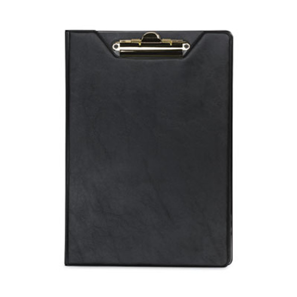 Value Padfolio, Heavyweight Sealed Vinyl, Brass Clip, Inside Front Pocket, Black