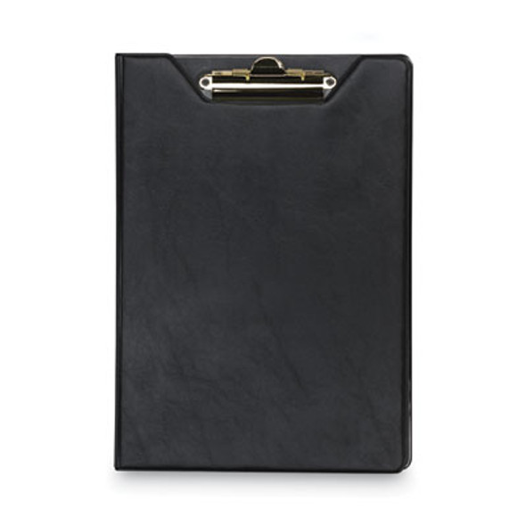 Value Padfolio, Heavyweight Sealed Vinyl, Brass Clip, Inside Front Pocket, Black
