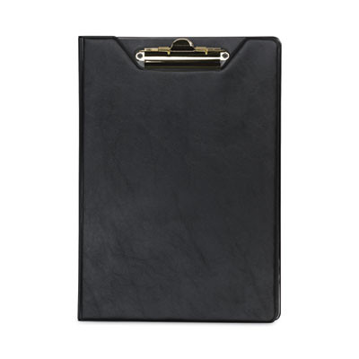 Value Padfolio, Heavyweight Sealed Vinyl, Brass Clip, Inside Front Pocket, Black