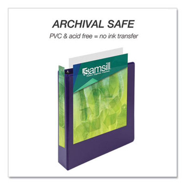 Earth's Choice Plant-Based Economy Round Ring View Binders, 3 Rings, 1.5" Capacity, 11 x 8.5, Purple, 2/Pack