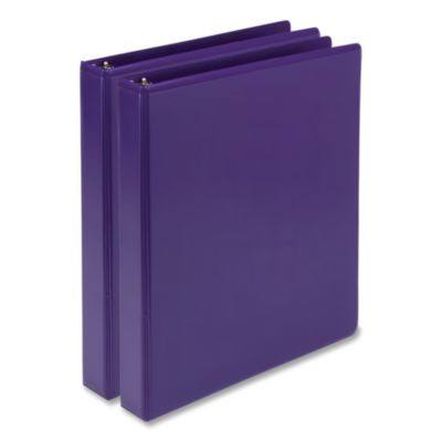 Earth's Choice Plant-Based Durable Fashion View Binder, 3 Rings, 1" Capacity, 11 x 8.5, Purple, 2/Pack