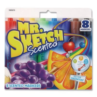 Scented Watercolor Marker, Broad Chisel Tip, Assorted Colors, 8/Set