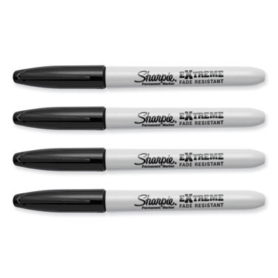 Extreme Marker, Fine Bullet Tip, Black, 4/Pack