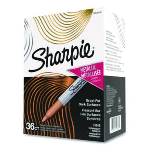 Metallic Fine Point Permanent Marker Value Pack, Fine Bullet Tip, Assorted Colors, 36/Pack