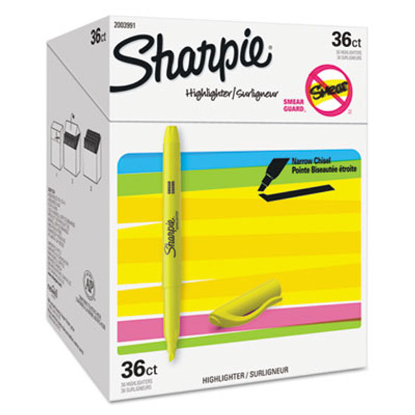 Pocket Style Highlighter Value Pack, Yellow Ink, Chisel Tip, Yellow Barrel, 36/Pack