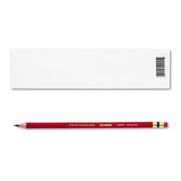 Col-Erase Pencil With Eraser, 0.7 Mm, 2B, Carmine Red Lead, Carmine Red Barrel, Dozen