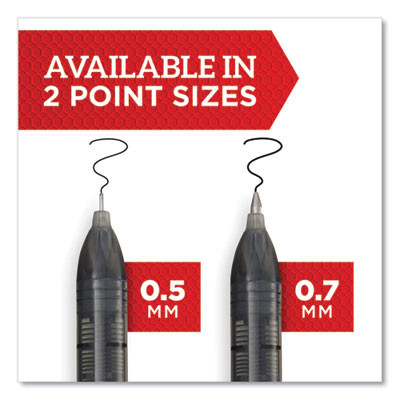 Professional Design Rollerball Pen, Stick, Fine 0.5 Mm, Red Ink, Black/Red Barrel, Dozen