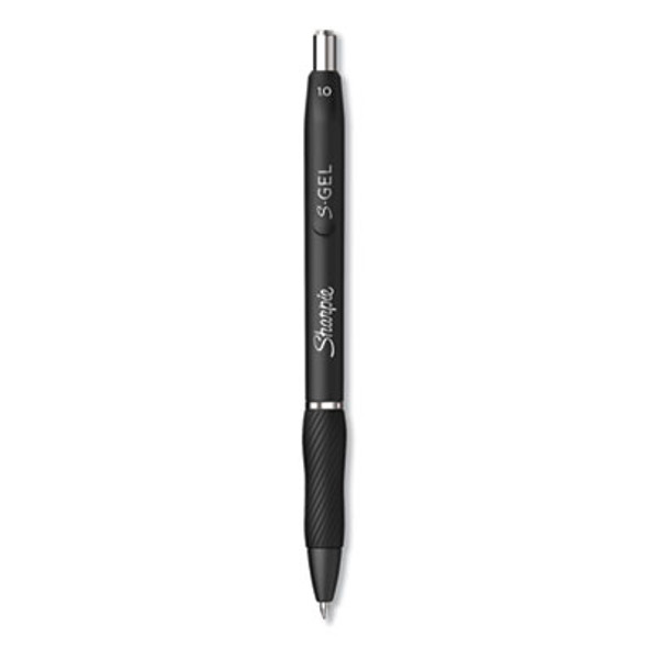 S-Gel High-Performance Gel Pen, Retractable, Bold 1 Mm, Black Ink, Black Barrel, Dozen