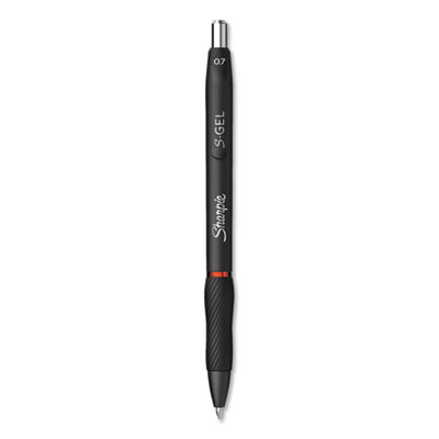 S-Gel High-Performance Gel Pen, Retractable, Medium 0.7 Mm, Red Ink, Black Barrel, Dozen